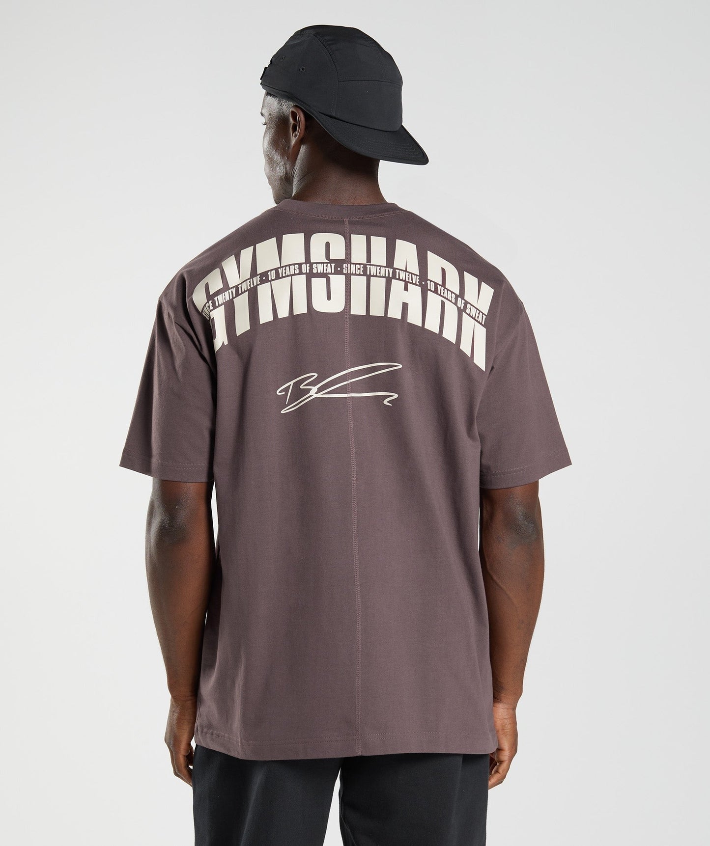 Gymshark GS10 Year Oversized T-Shirt - Chocolate Brown