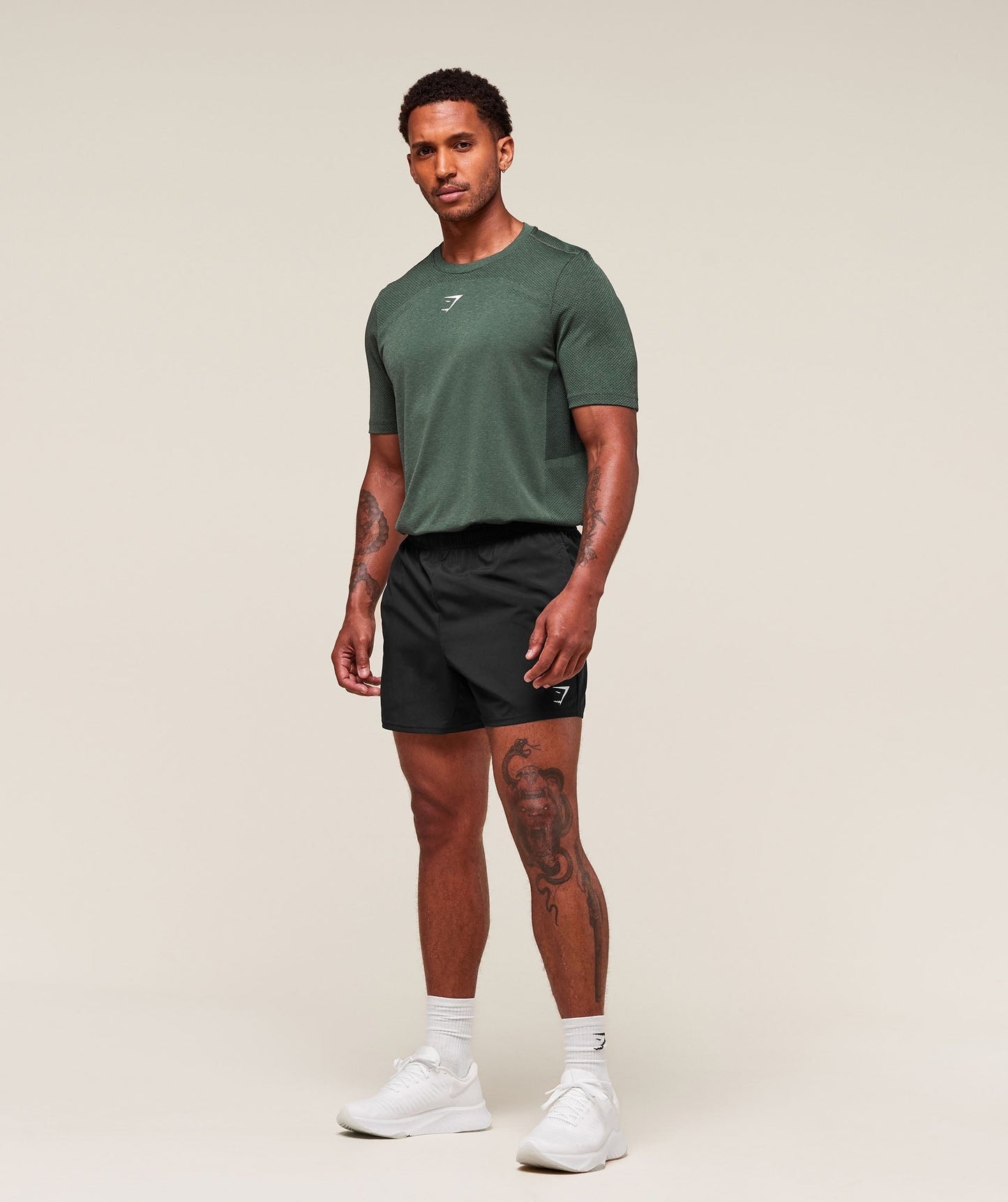 Gymshark Lightweight Seamless T-Shirt - Chalk Green/Base Green