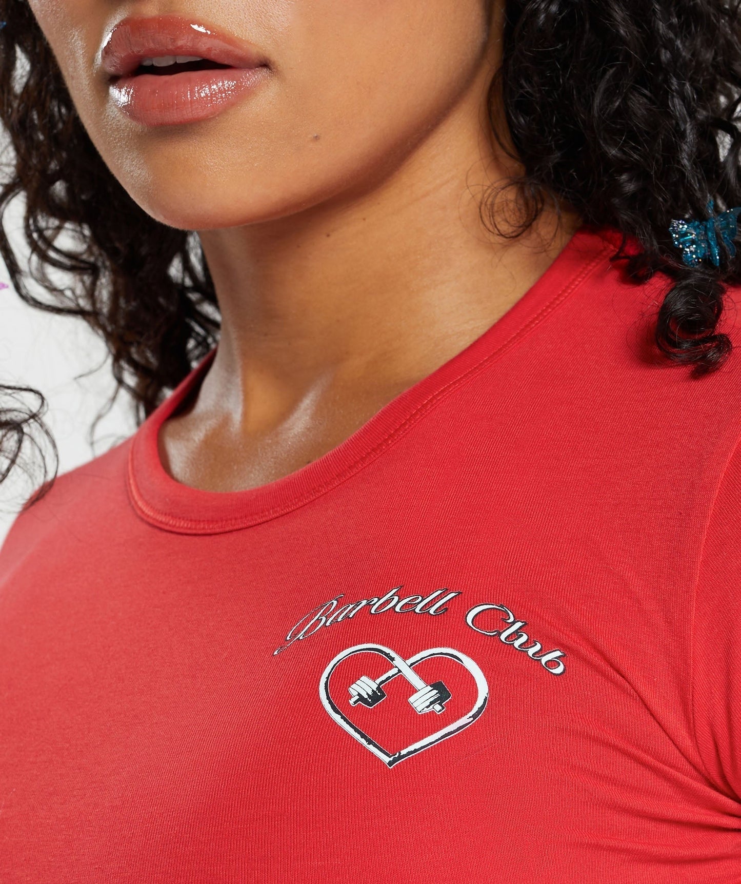 Gymshark Cotton Graphic Crop Top - Jamz Red
