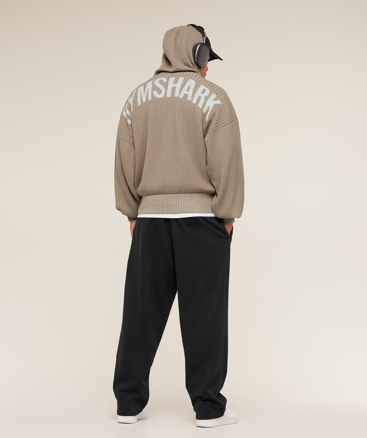 Gymshark x Saalt Studios Knitted Hoodie - Cement Brown/Oat White