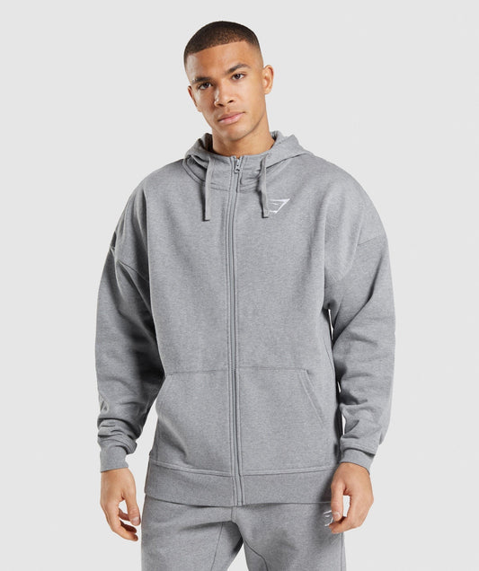 Gymshark Essential Zip Up Hoodie - Charcoal Marl