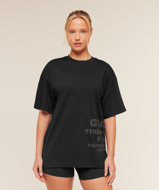 Gymshark Stacked Graphic Short Sleeve T-Shirt - Black