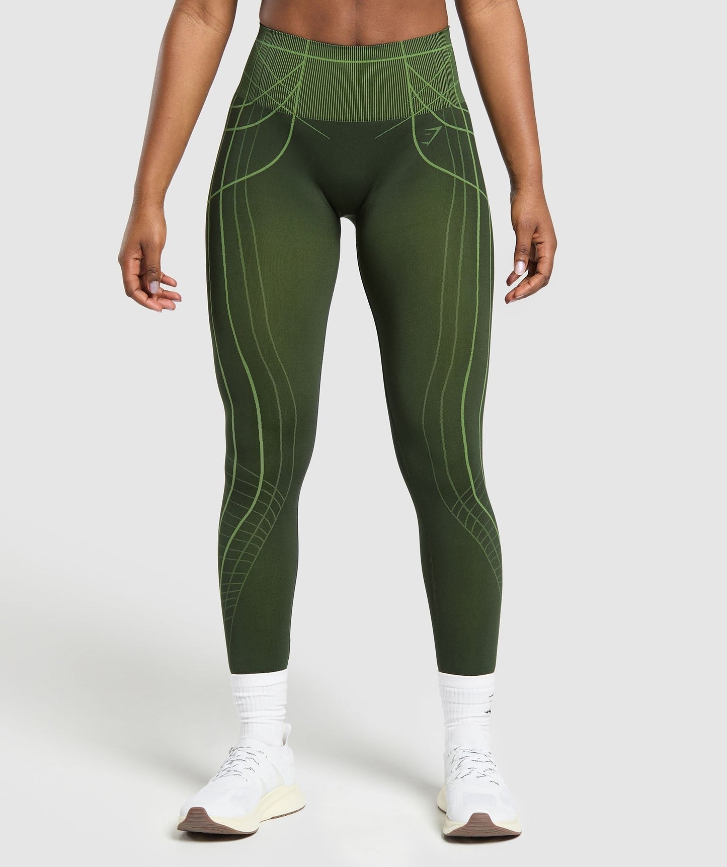 Gymshark Apex Seamless Leggings - Trail Green/Energy Gelato Green