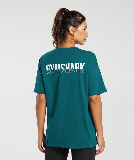 Gymshark Fraction Oversized T-Shirt - Deep Teal