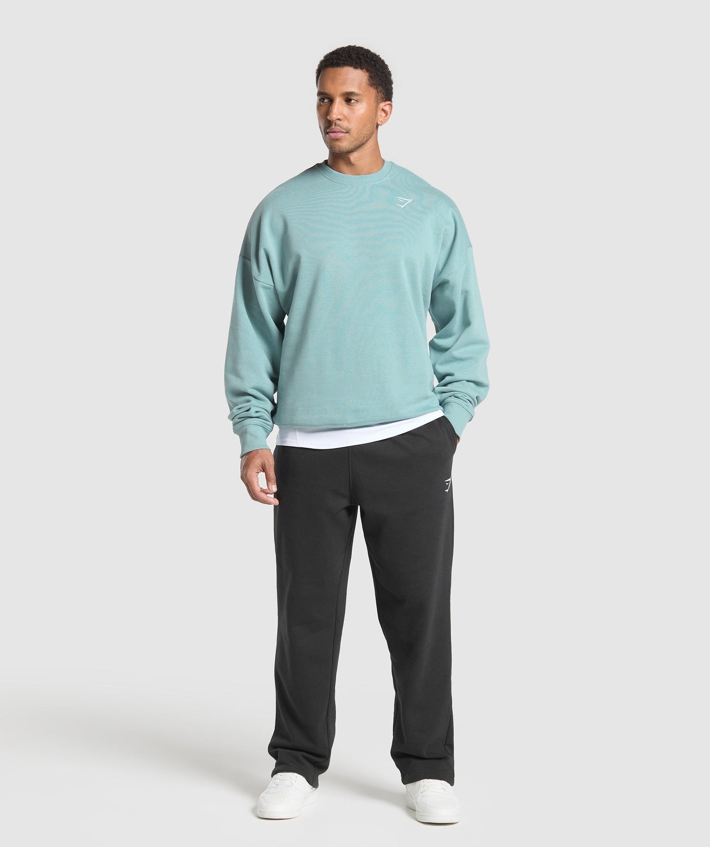 Gymshark Oversized Crest Crew - Rest Blue