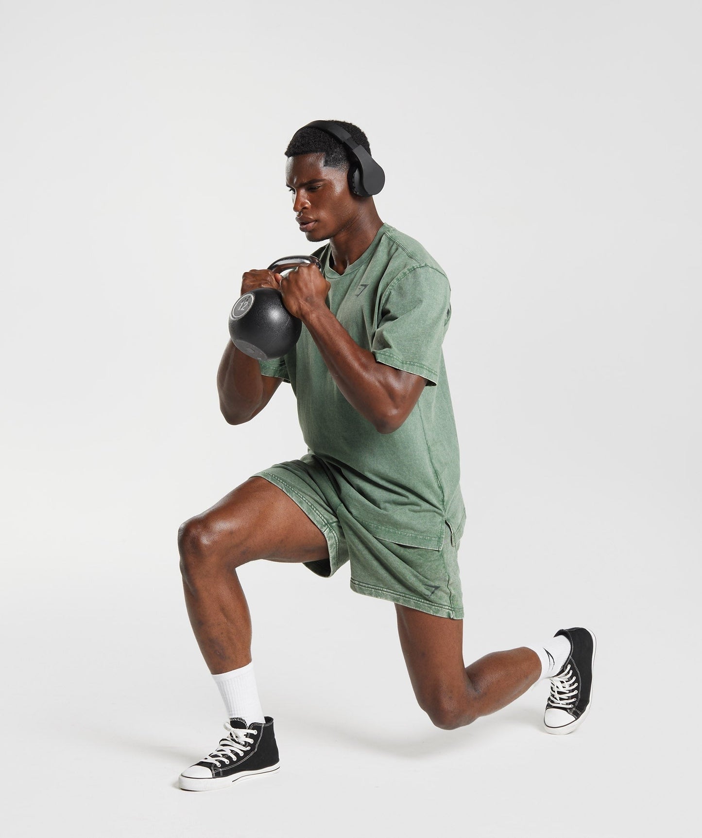 Gymshark Power Washed 5" Shorts - Iguana Green