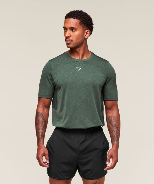 Gymshark Lightweight Seamless T-Shirt - Chalk Green/Base Green