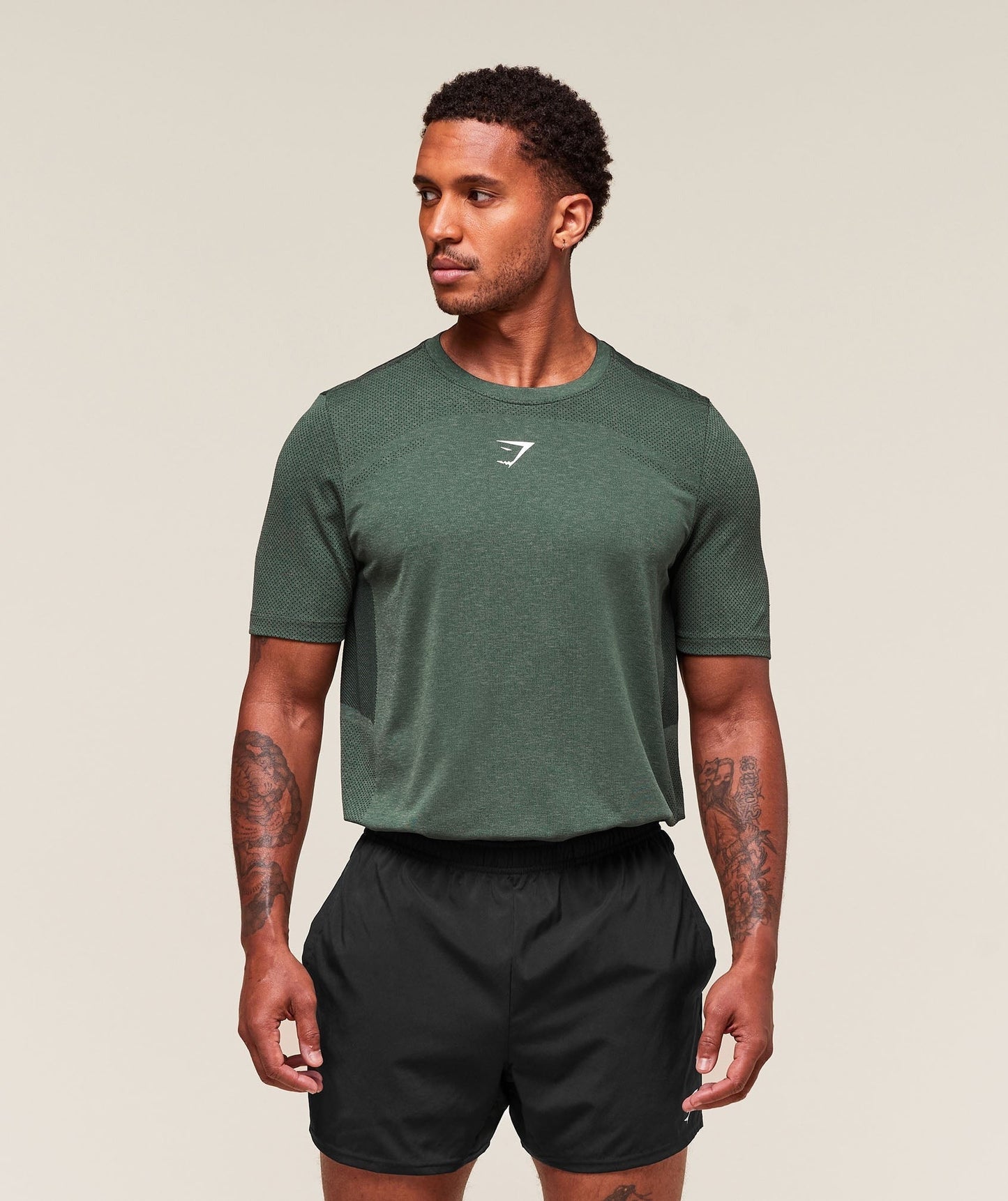 Gymshark Lightweight Seamless T-Shirt - Chalk Green/Base Green