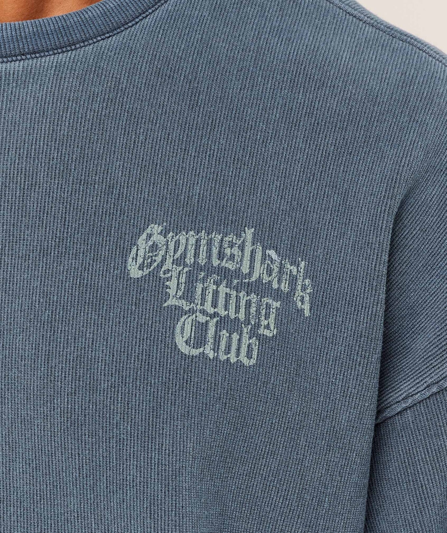 Gymshark Heavyweight Textured Graphic T-Shirt - Heavy Blue
