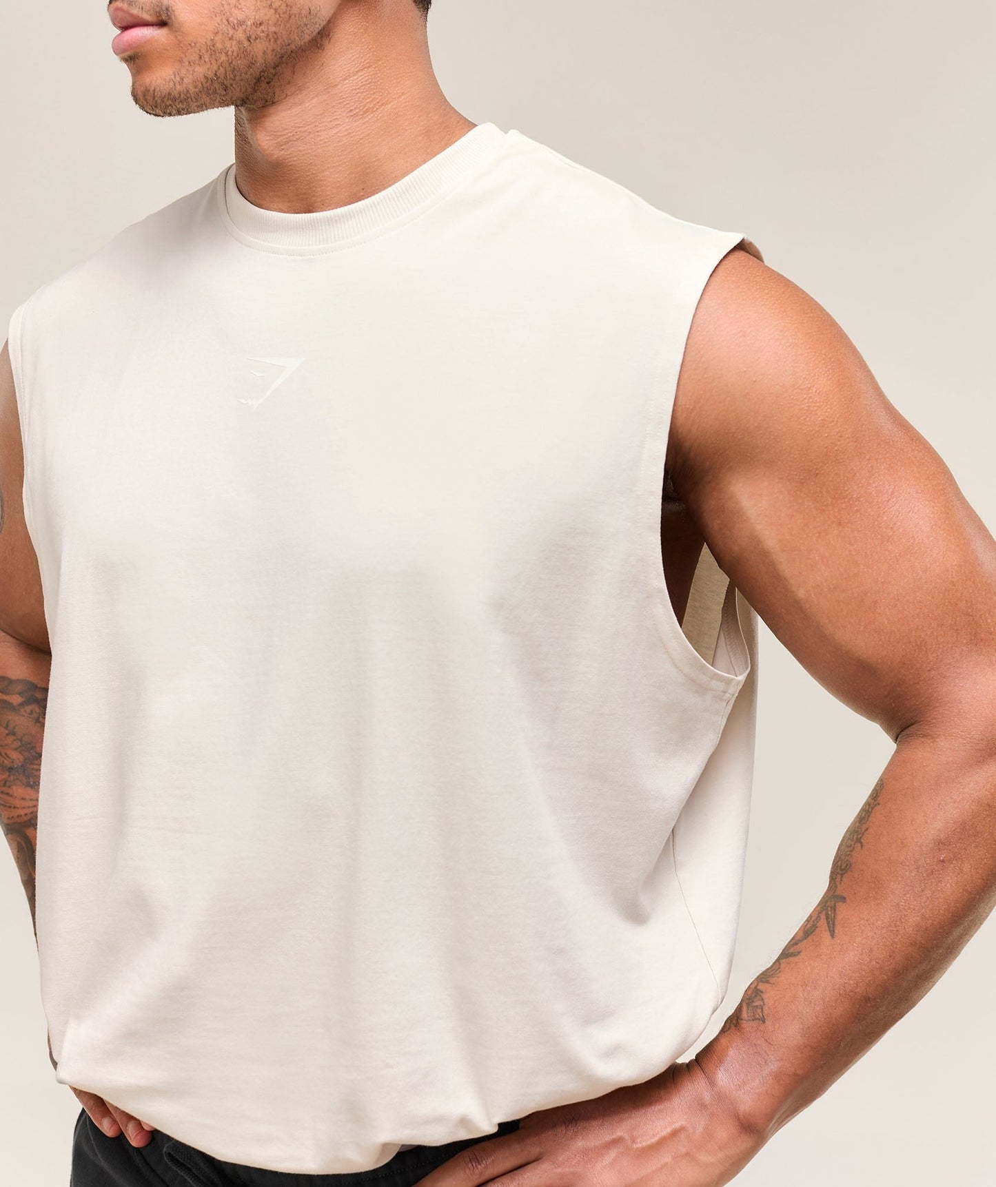 Gymshark Power Cut Off Tank - Oat White