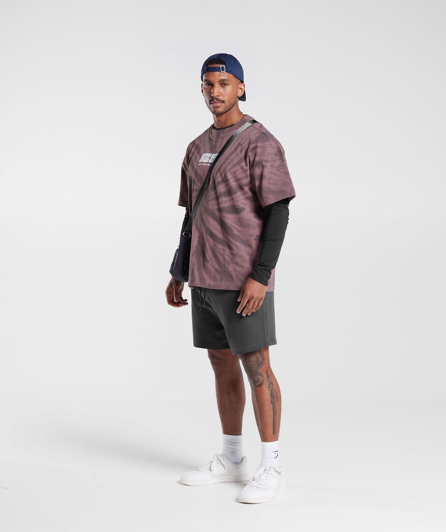 Gymshark Rest Day T-Shirt - Dusty Maroon/Silhouette Grey/Spiral Optic Wash