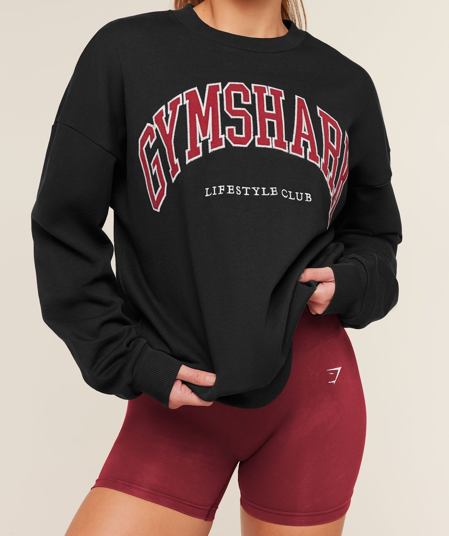 Gymshark Collegiate Graphic Crew Neck Pullover - Black