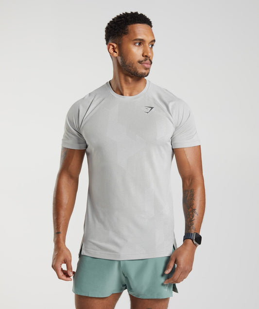 Gymshark Apex T-Shirt - Light Grey/Smokey Grey