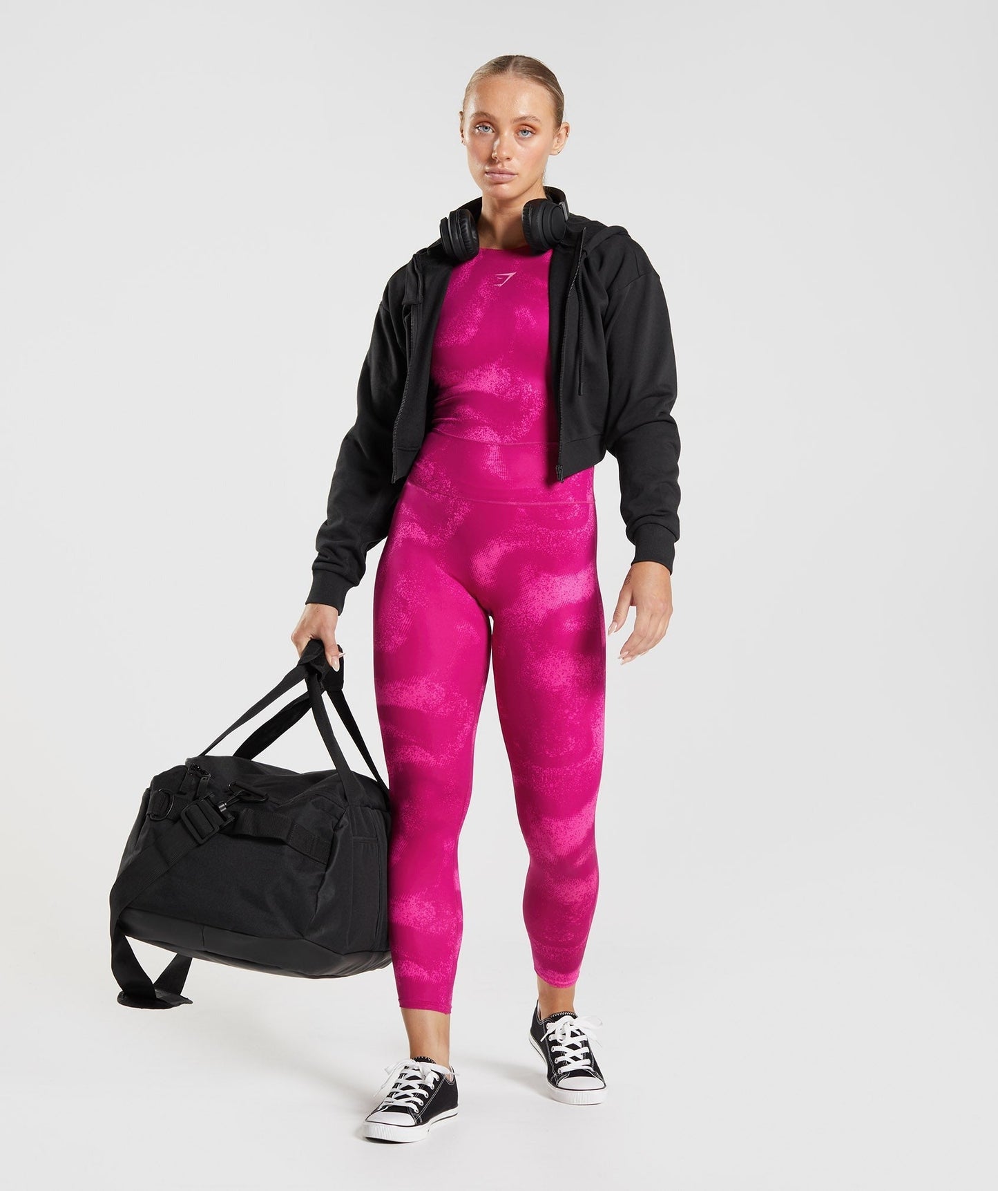 Gymshark GS Power Full Length All In One - Magenta Pink Print