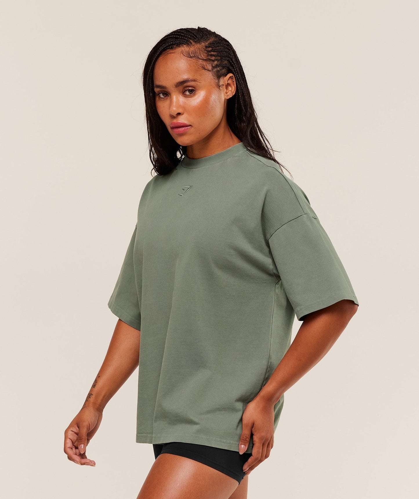 Gymshark Power Washed Oversized T-Shirt - Unit Green/Acid Wash
