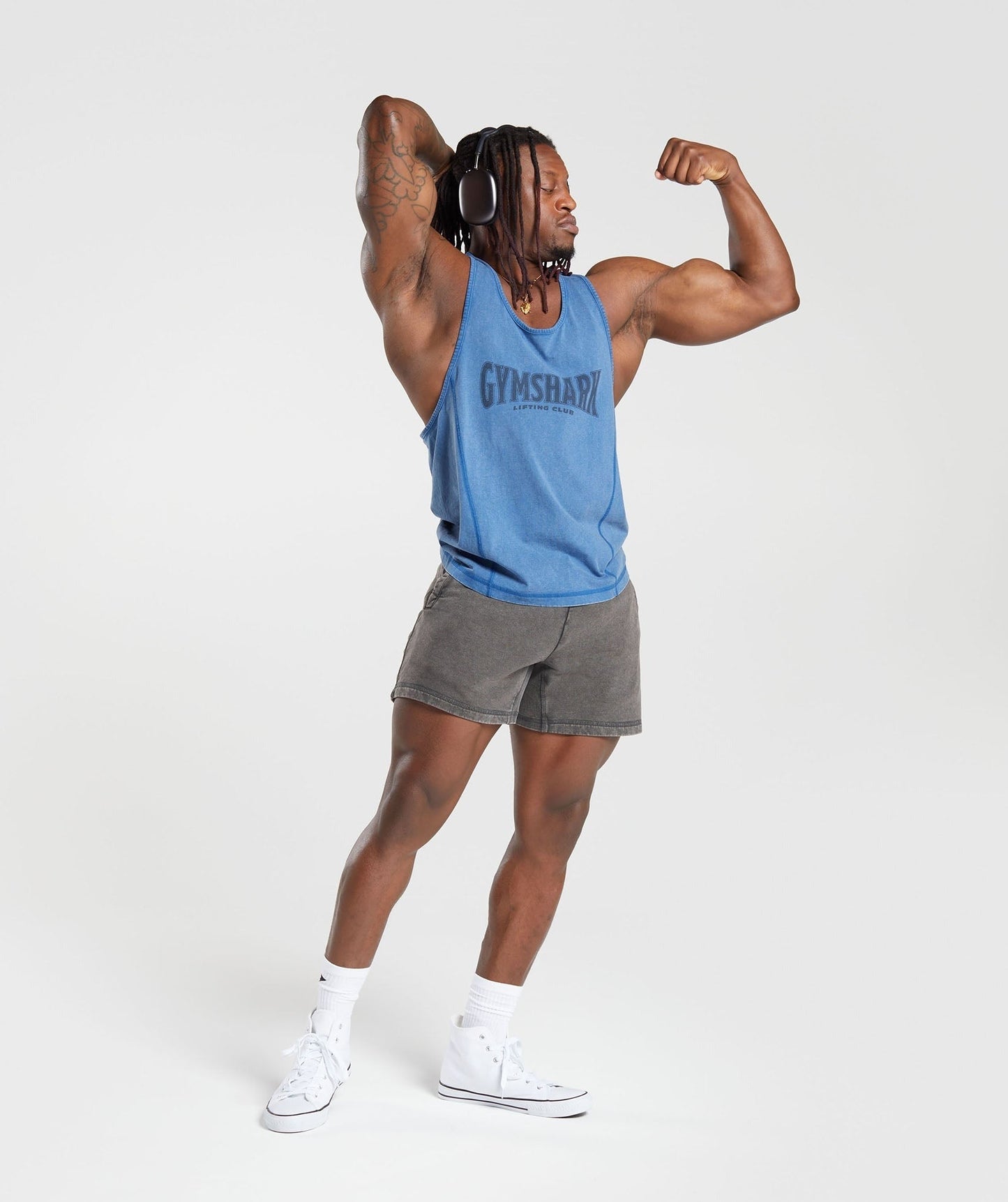 Gymshark Heritage Washed Stringer - Vintage Blue