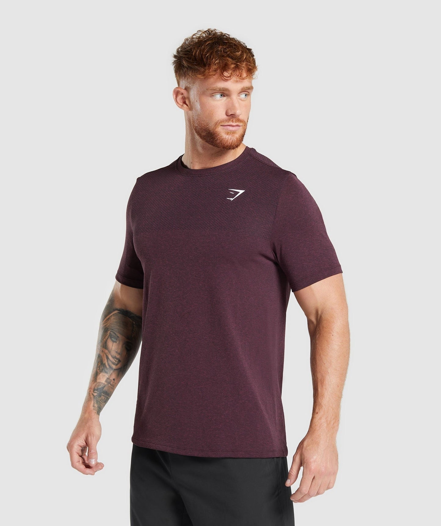 Gymshark Vital T-Shirt - Winter Burgundy/Black Marl