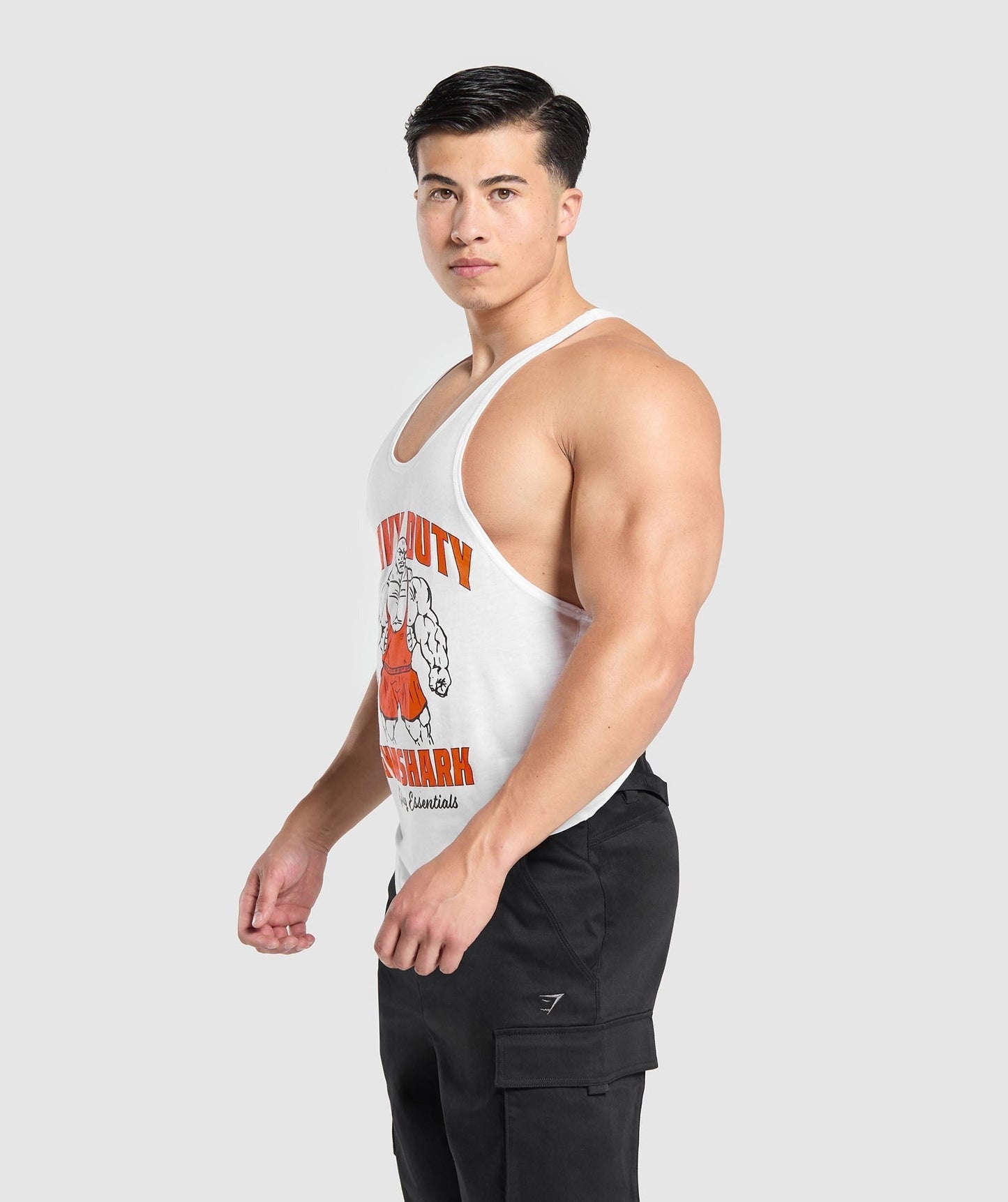 Gymshark Heavy Duty Lifter Stringer - White