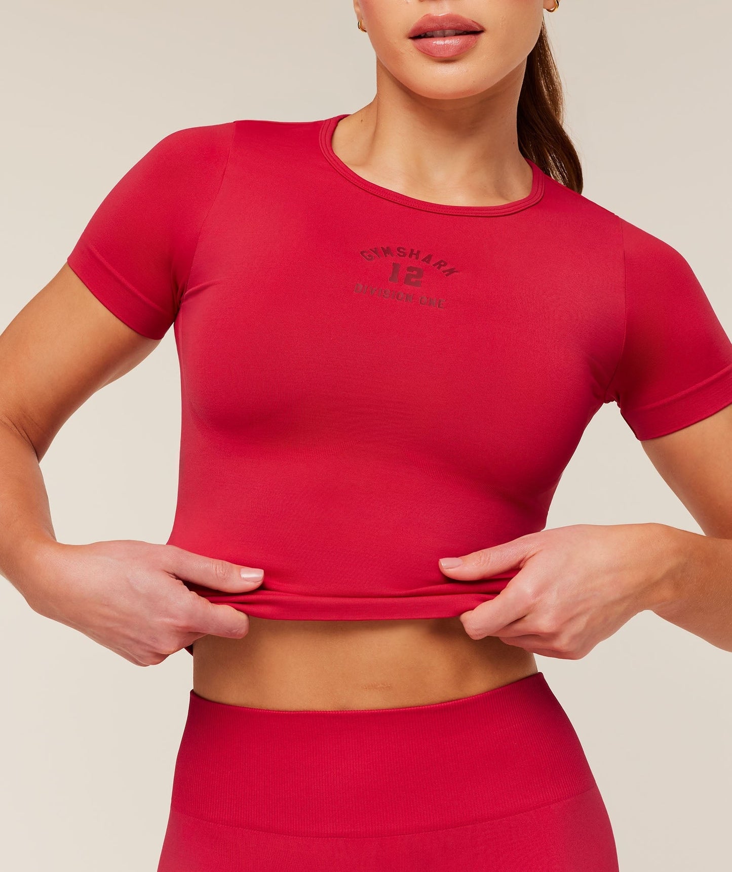 Gymshark Everyday Seamless Graphic Short Sleeve Top - Conditioning Red