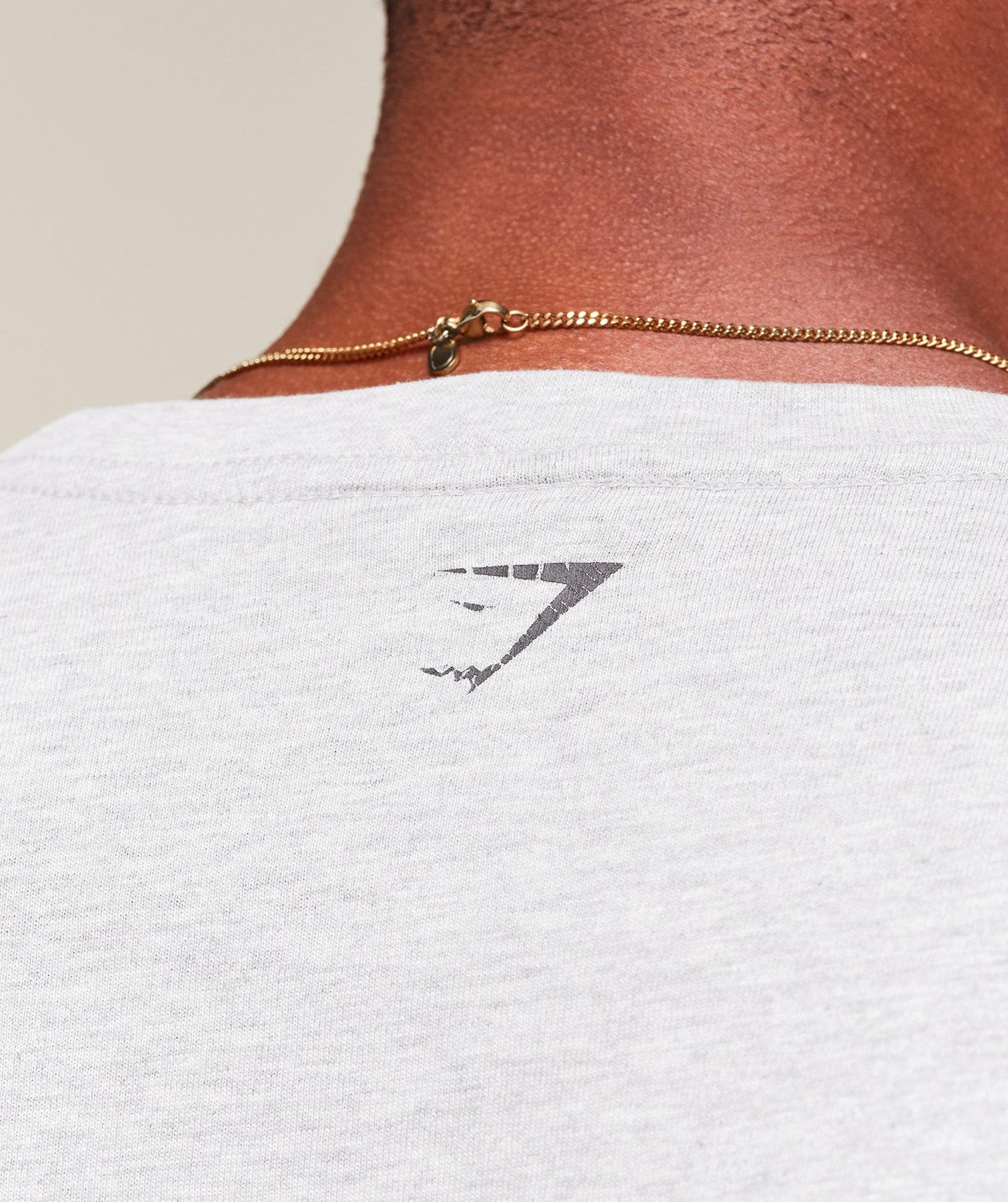 Gymshark Worn Graphic Long Sleeve T-Shirt - Light Grey Core Marl