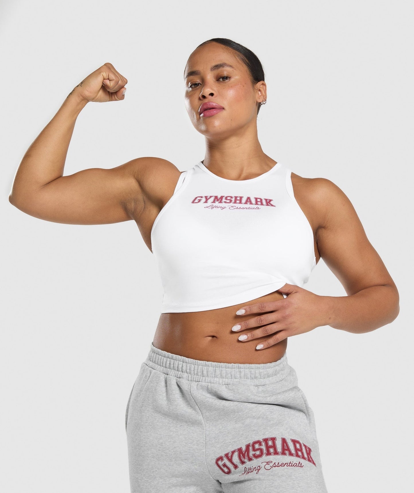 Gymshark Lifting Essentials Graphic Tank - White