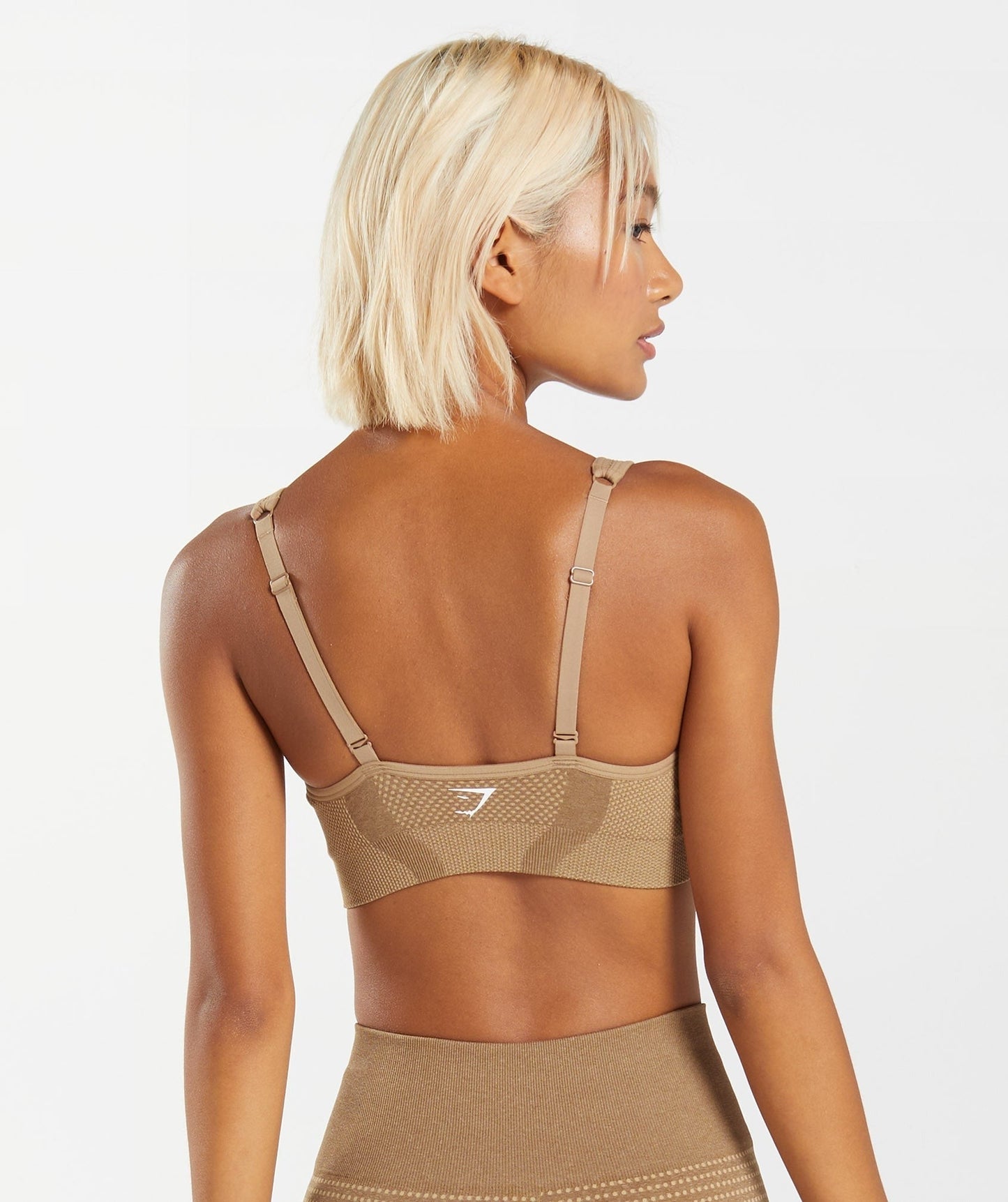 Gymshark Vital V Neck Sports Bra - Fawn Marl