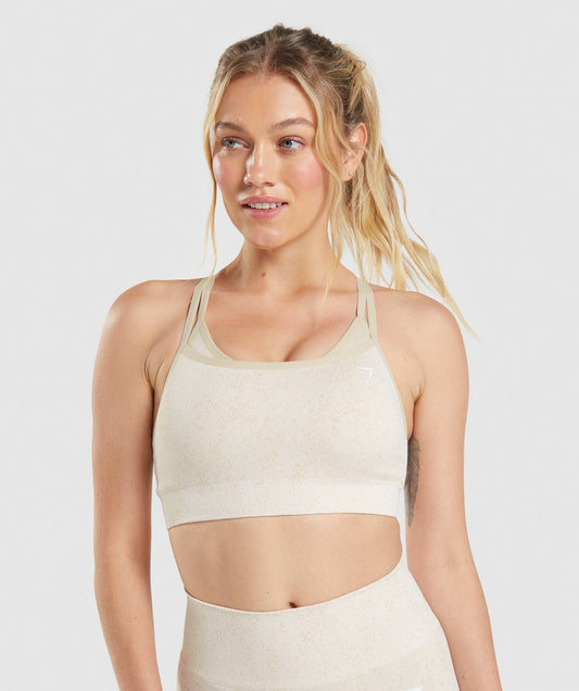 Gymshark Adapt Fleck Seamless Sports Bra - Mineral | Coconut White