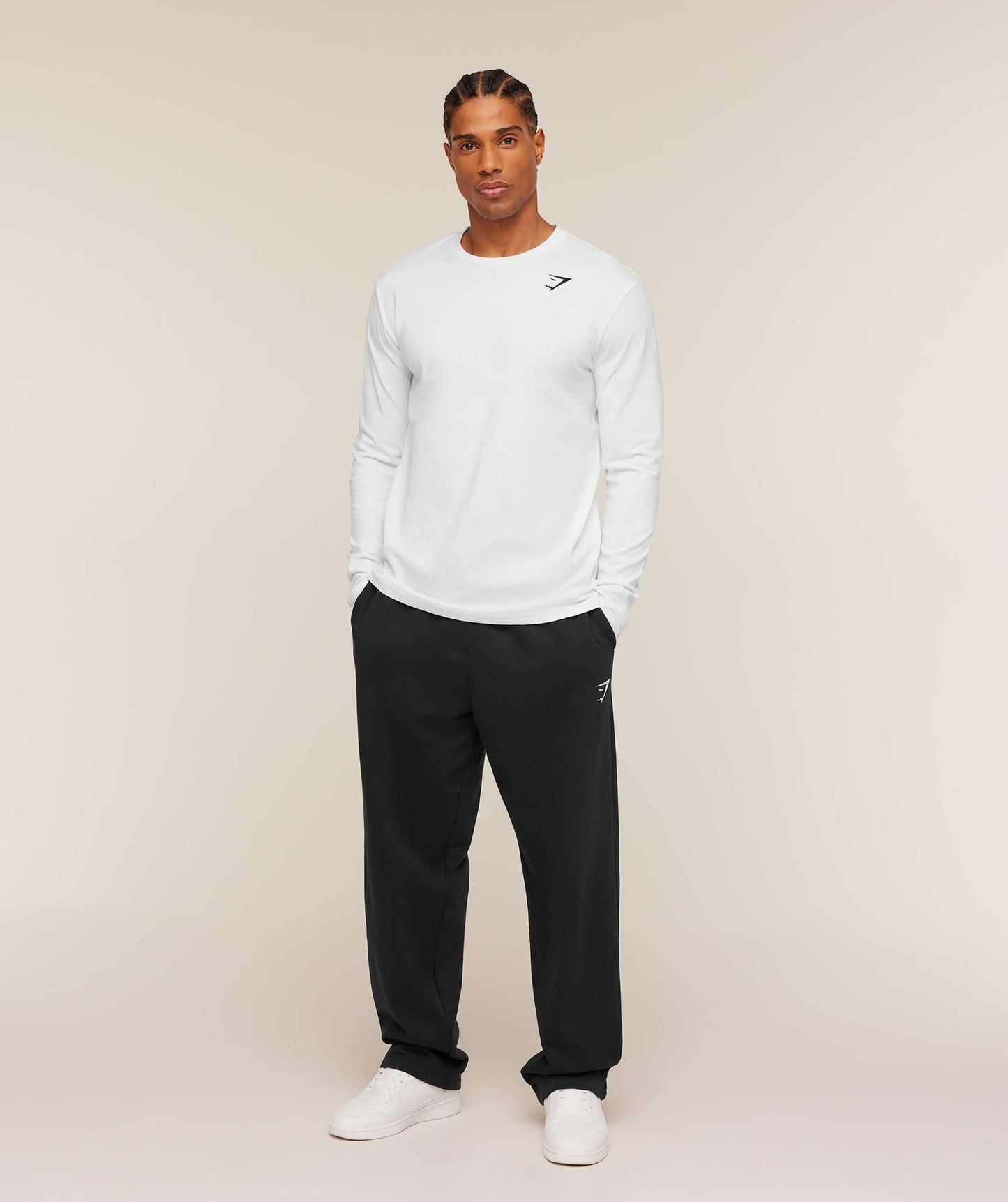 Gymshark Crest Long Sleeve T-Shirt - White
