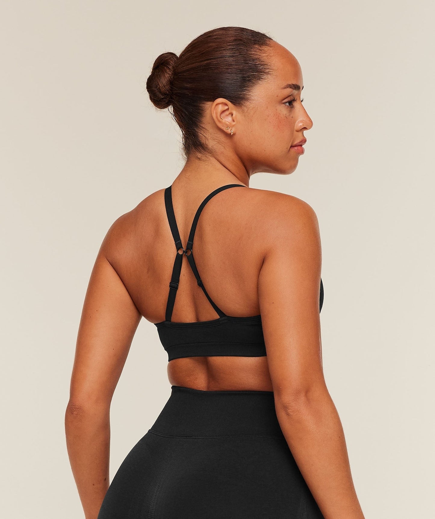 Gymshark Lift Seamless Sports Bra - Black/Black Marl