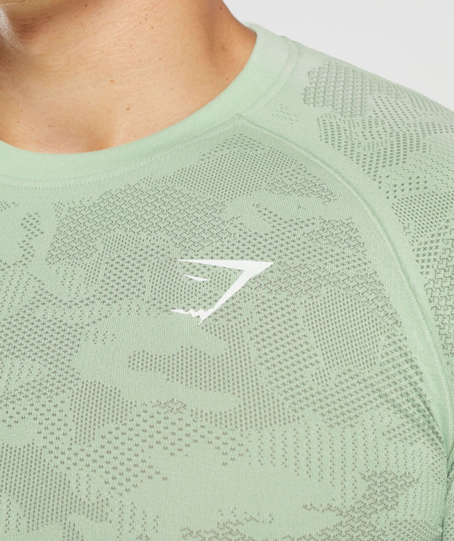 Gymshark Geo Seamless T-Shirt - Flora Green/Willow Green