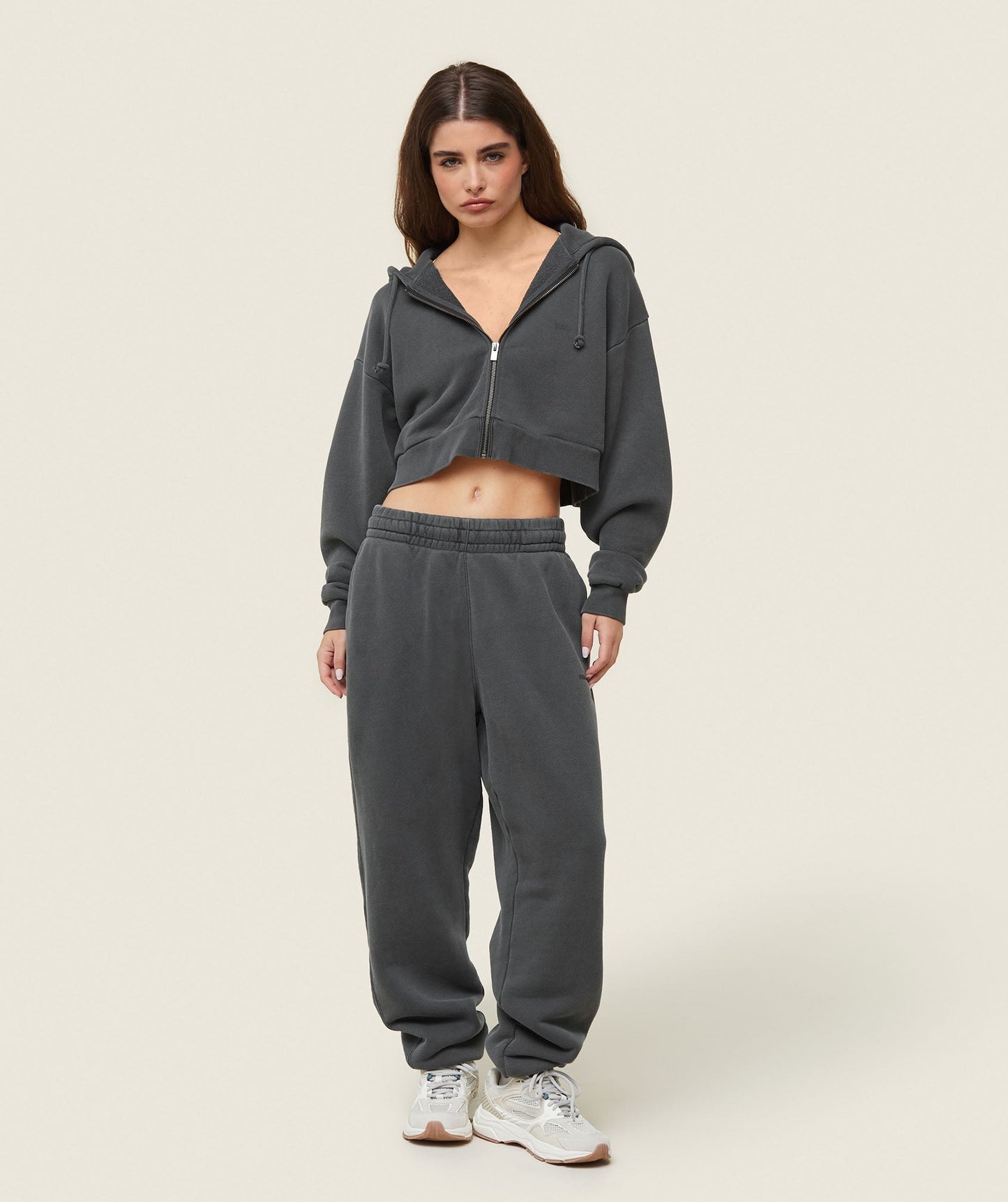 Gymshark everywear Cropped Zip Hoodie - Black