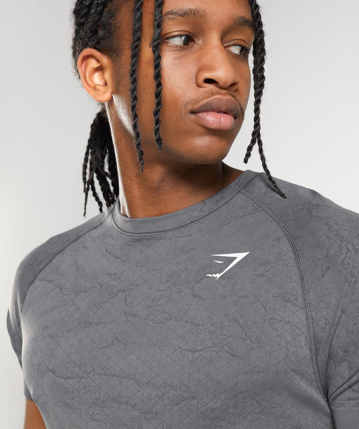Gymshark Geo Seamless T-Shirt - Charcoal Grey/Black