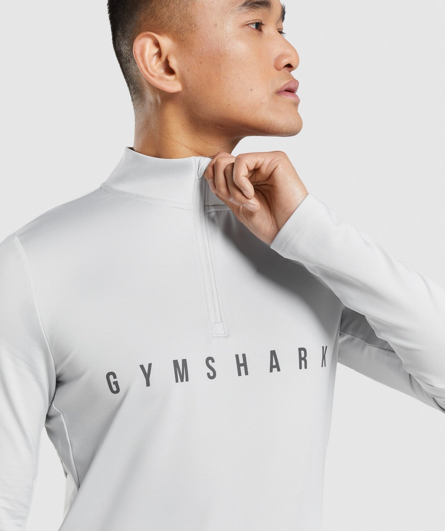 Gymshark Sport Stripe 1/4 Zip - Light Grey