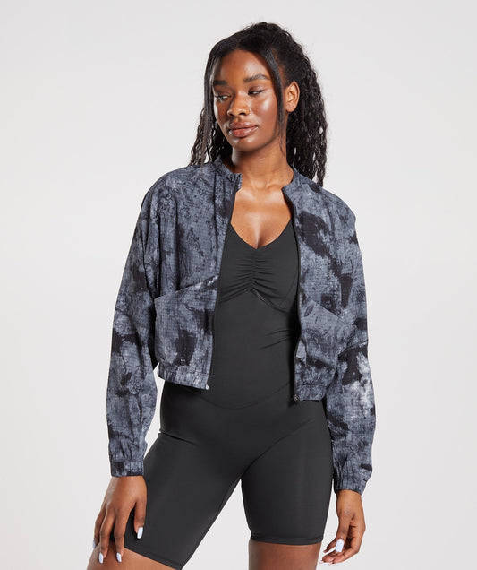 Gymshark Elevate Woven Jacket - Coin Grey Spray Dye