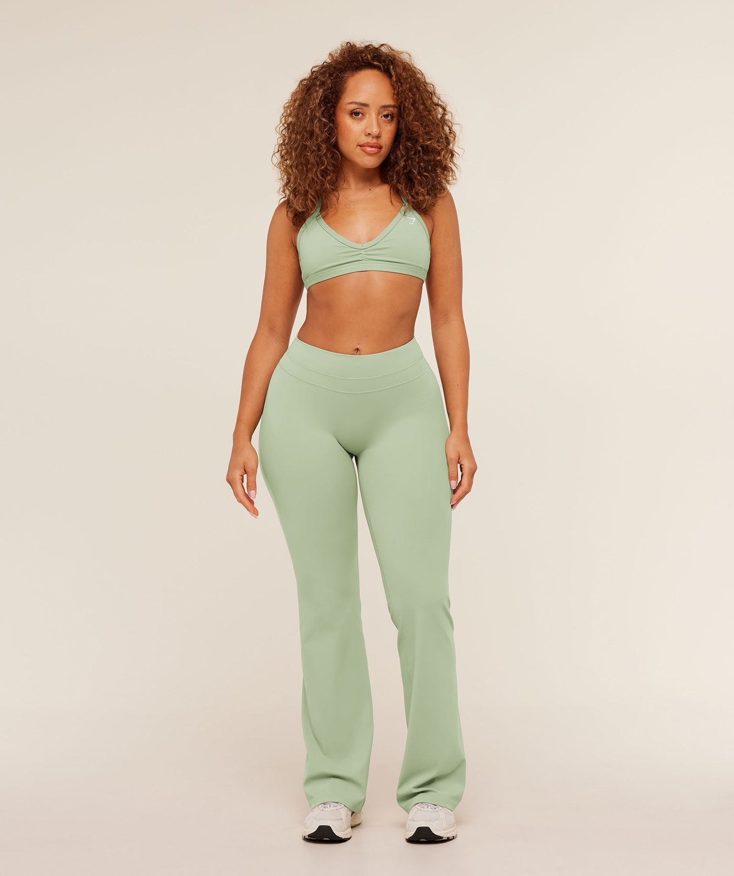 Gymshark Whitney Mid-High Rise Flared Leggings - Haze Green
