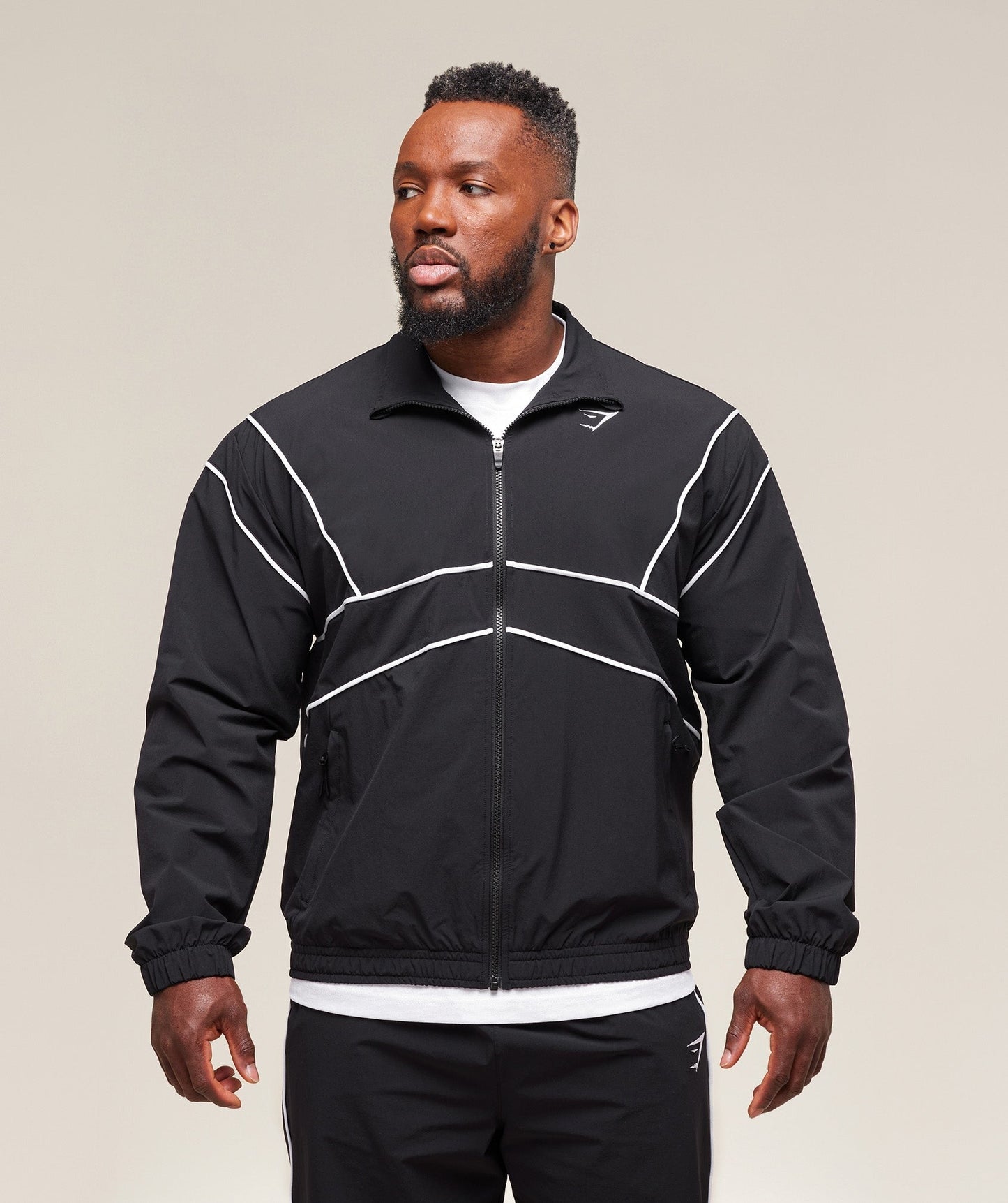 Gymshark Retro Crinkle Track Jacket - Black