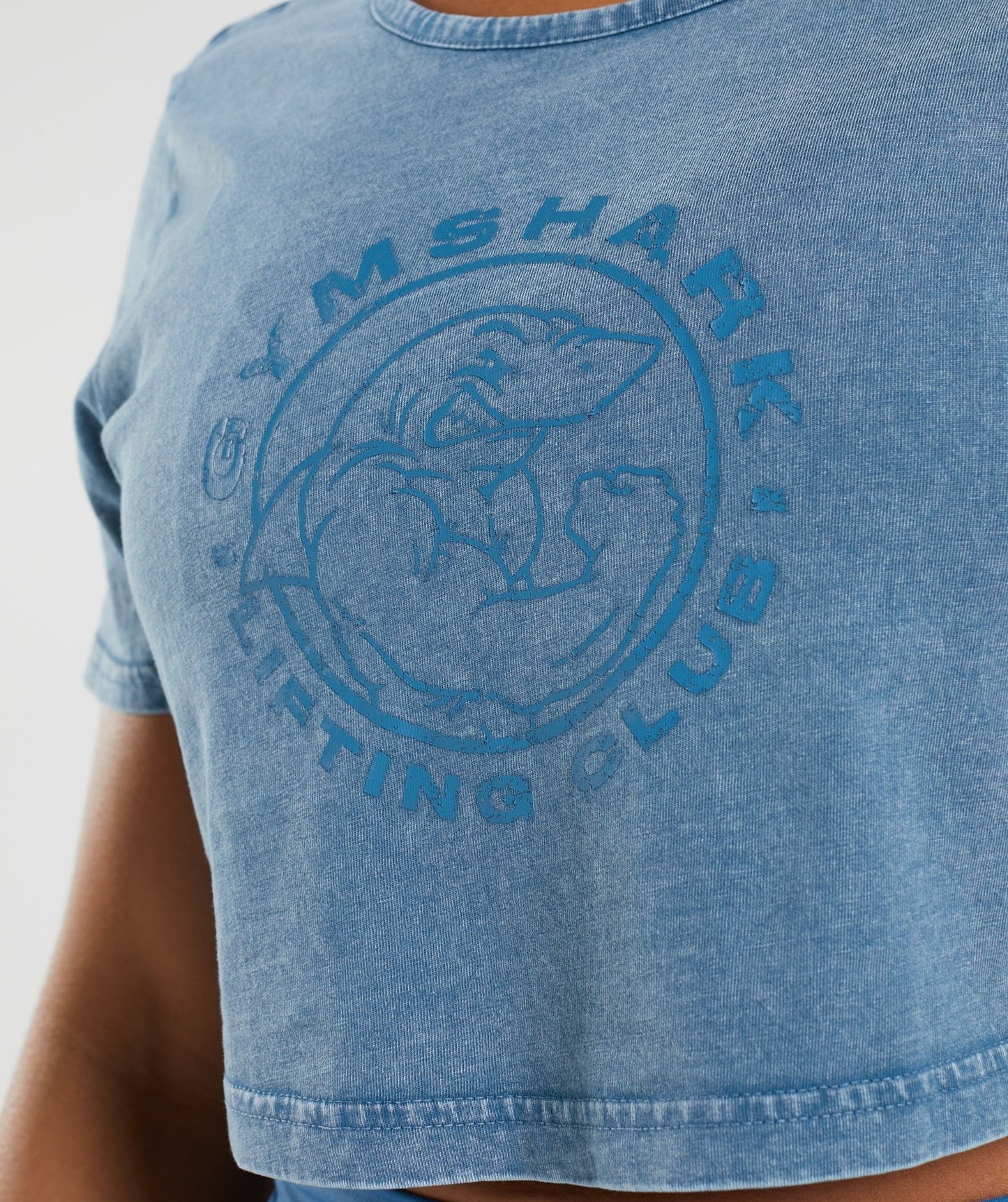 Gymshark Legacy Washed Crop Top - Lakeside Blue