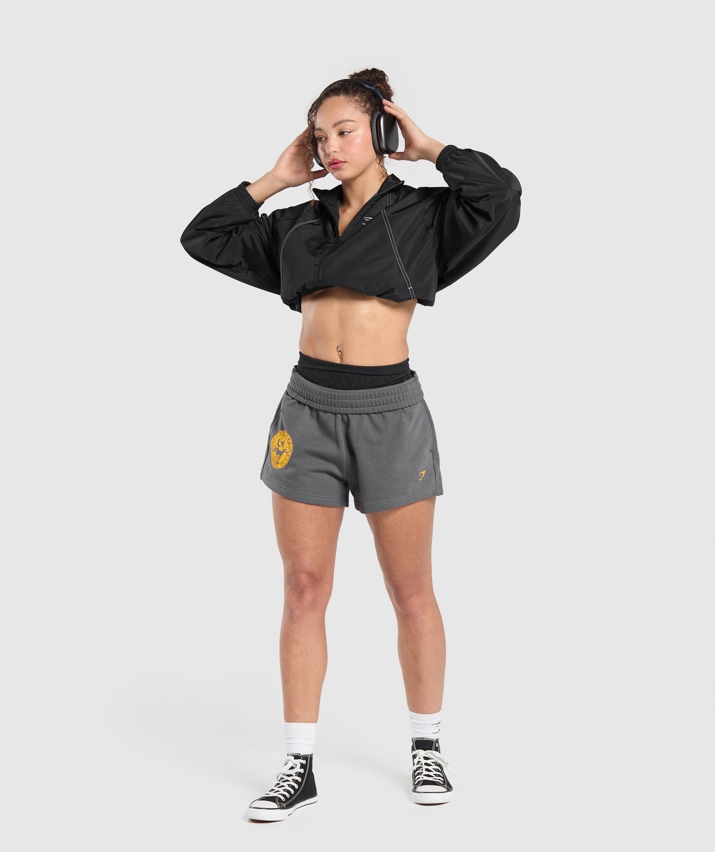 Gymshark Strong Girl Lifting Club Graphic Shorts - Pitch Grey