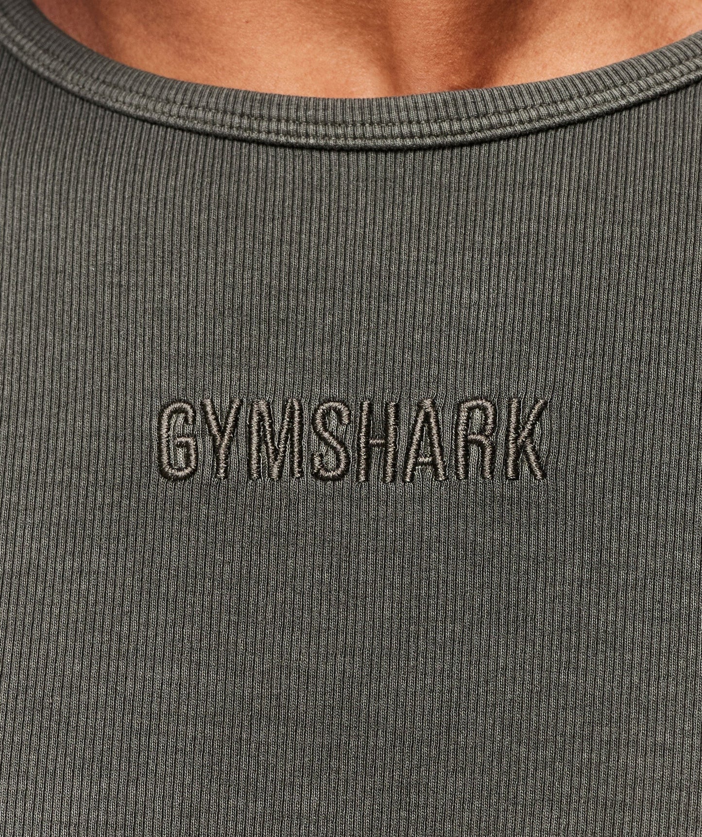 Gymshark Premium Washed Ribbed T-Shirt - Strength Green