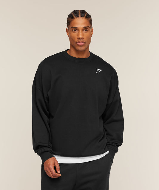 Gymshark Oversized Crest Crew - Black