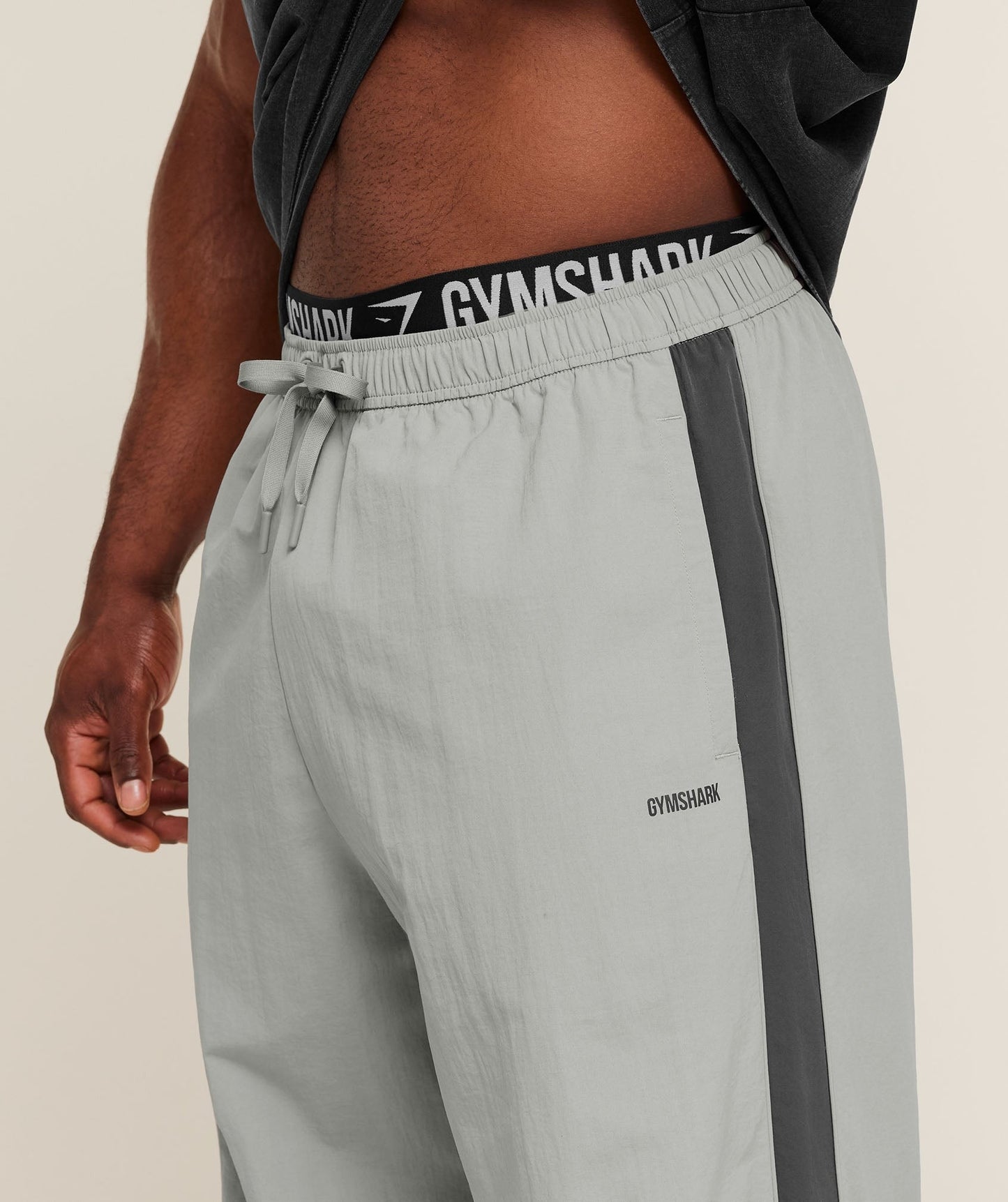 Gymshark Retro Collegiate Track Pants - Smokey Grey/Onyx Grey