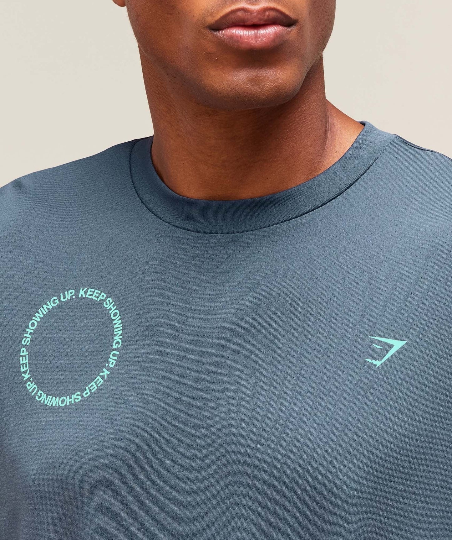 Gymshark Keep Showing Up T-Shirt - Titanium Blue