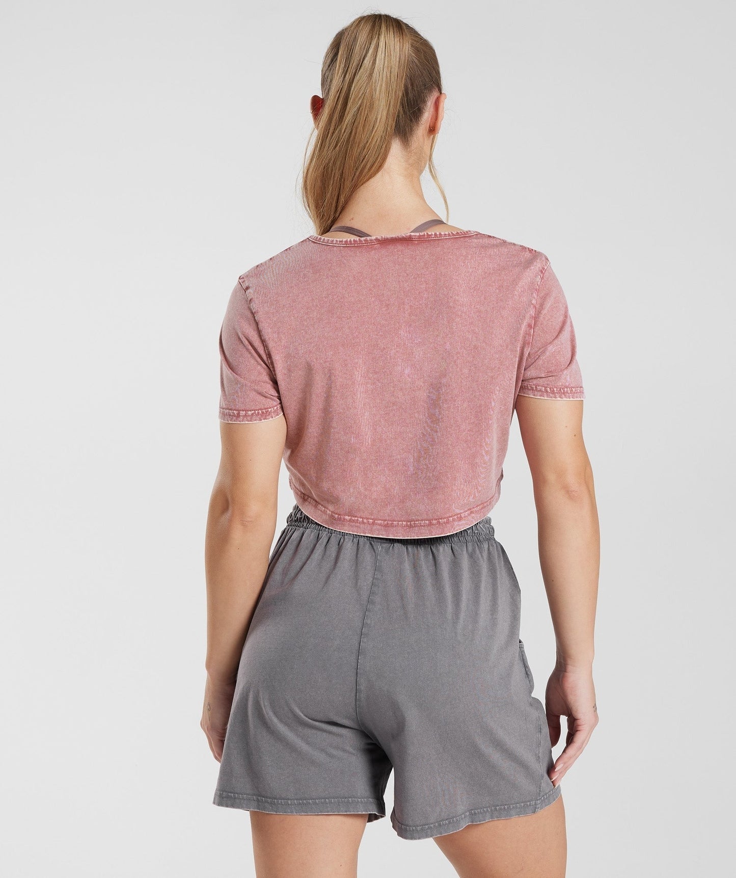Gymshark Legacy Crop Top - Terracotta Pink/Acid Wash