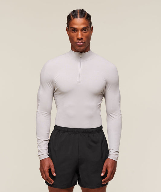 Gymshark everywear Warp Knit 1/4 Zip - Tame Grey