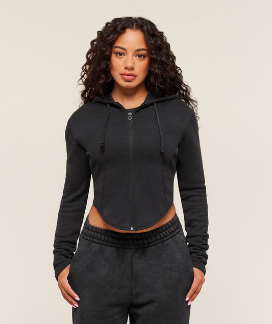 Gymshark x Analis Zip Up Hoodie - Black/Wash