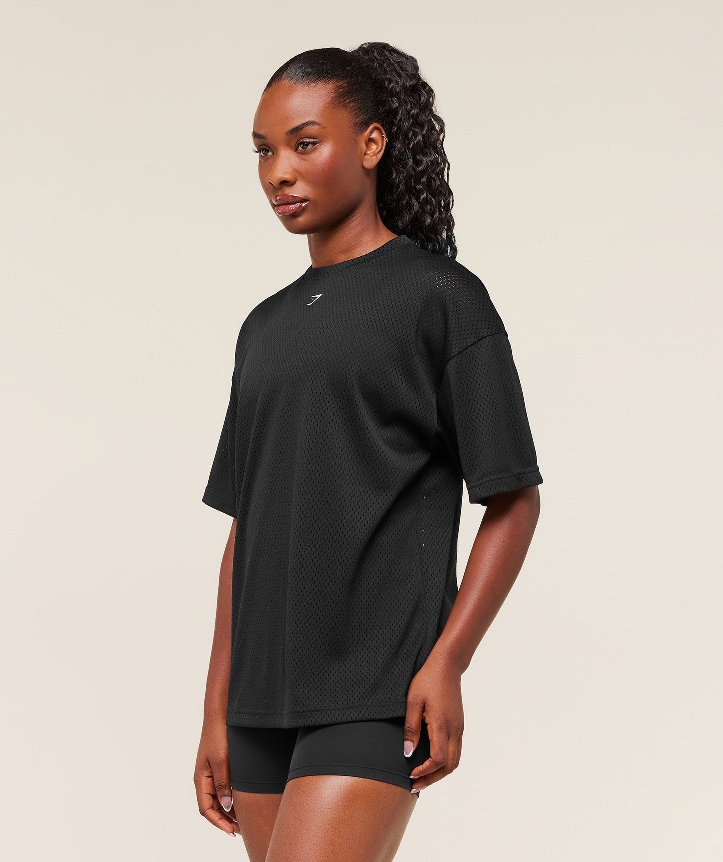 Gymshark Lifting Mesh Oversized Tee - Black