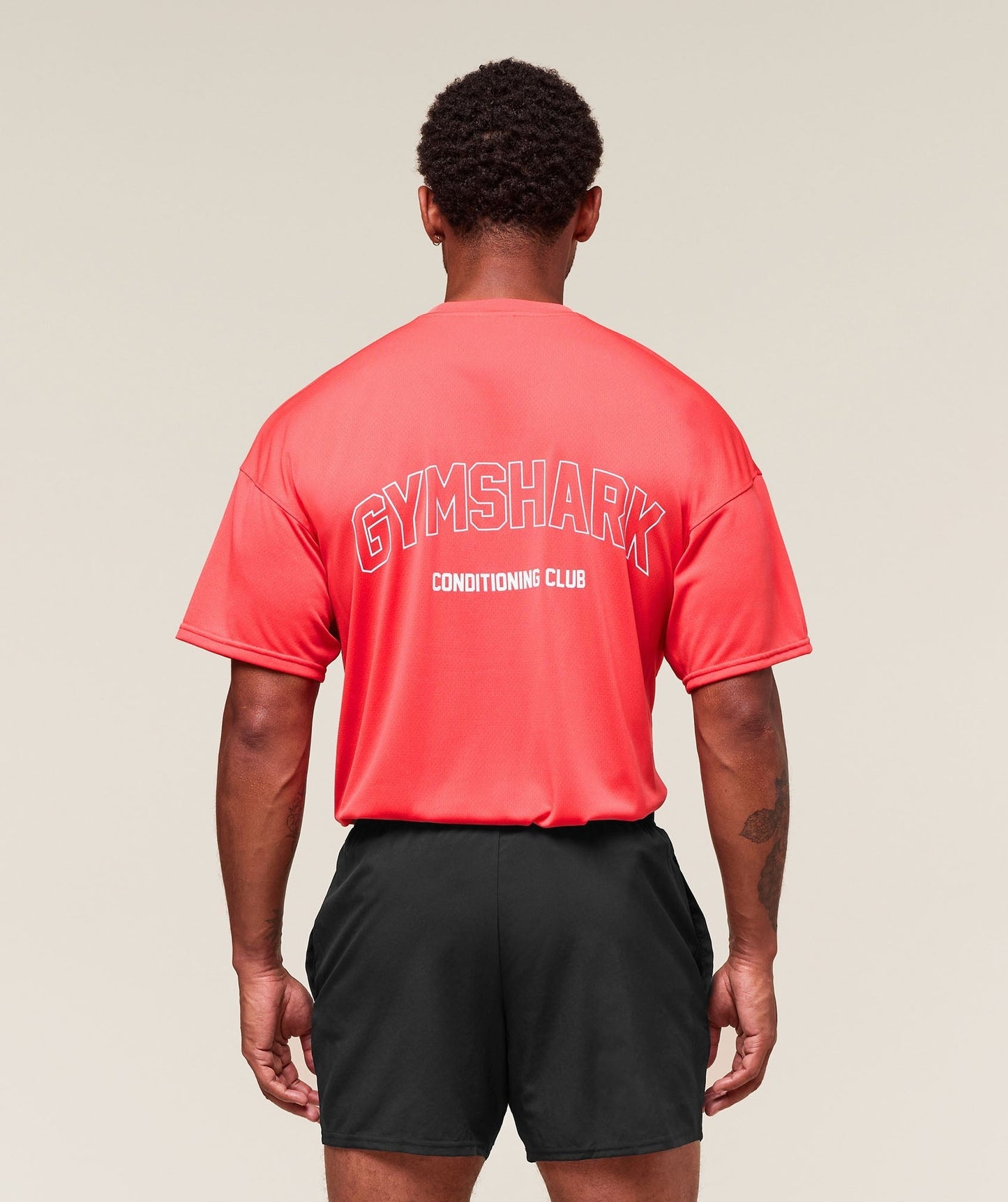 Gymshark Hybrid Athlete T-Shirt - Coral Red