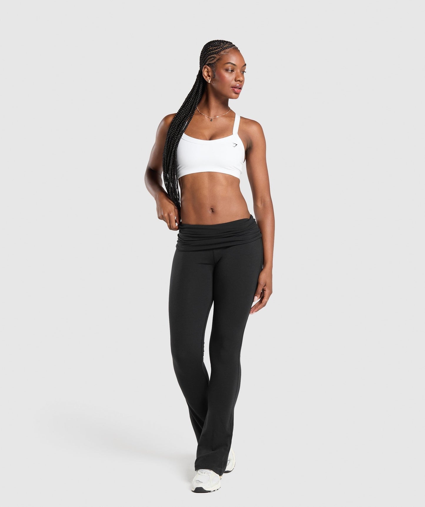 Gymshark Foldover Flared Leggings - Black