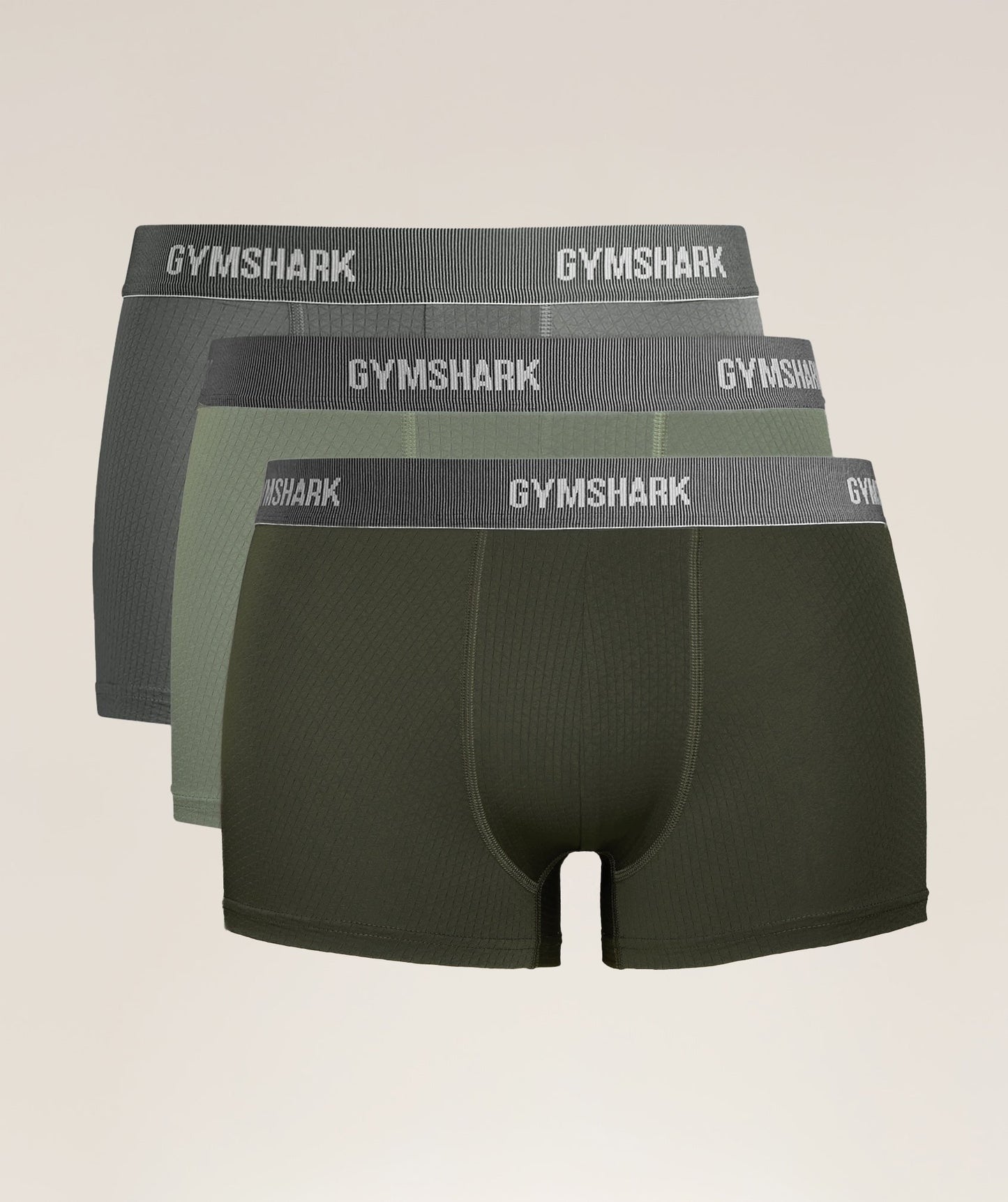 Gymshark Sports Tech Boxer 3PK - Medium Grey/Unit Green/Strength Green