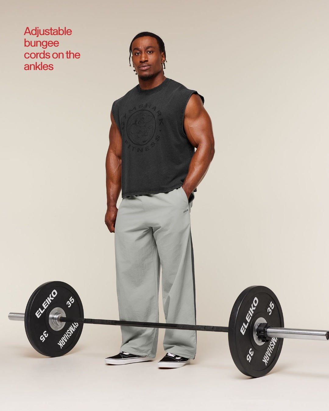 Gymshark Retro Collegiate Track Pants - Smokey Grey/Onyx Grey